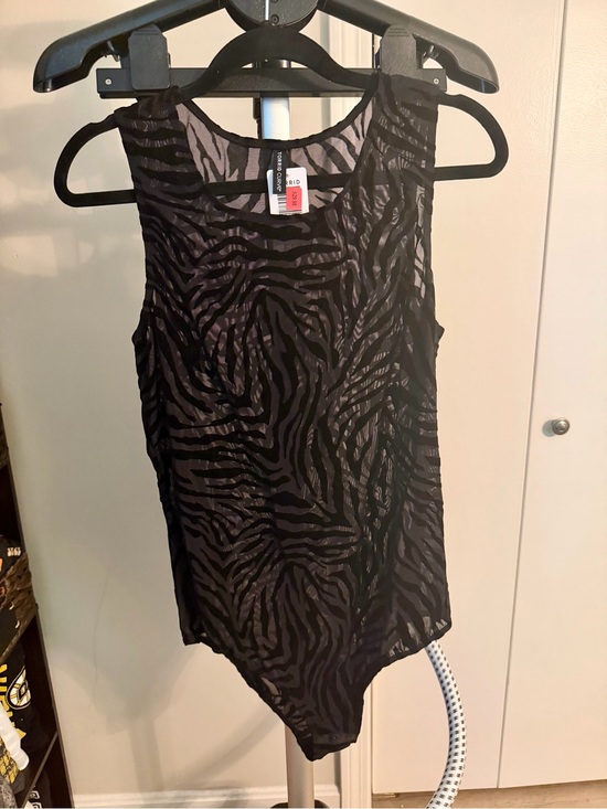 torrid Tops - torrid Black Sheer Zebra-Print Sleeveless Bodysuit